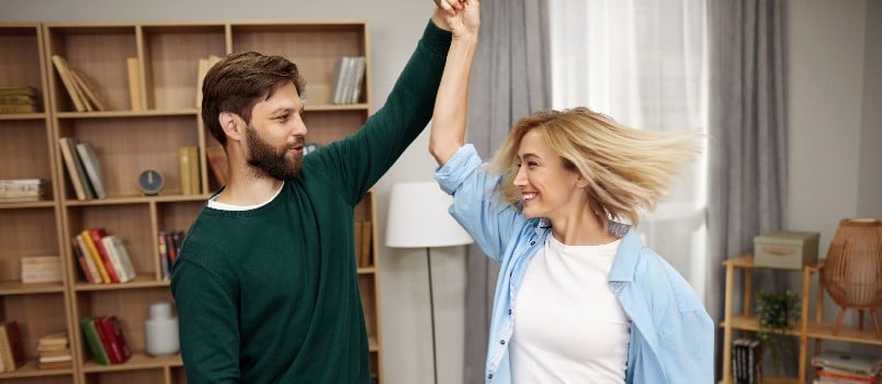 Romantic couple dancing