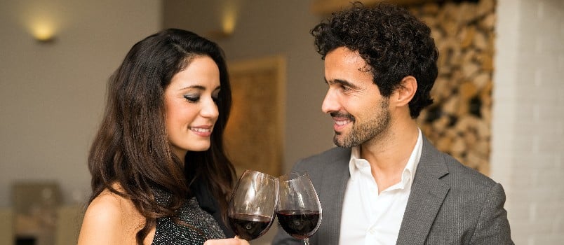 Young couple having drinks