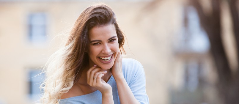 Beautiful young girl laughing