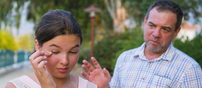 Father daughter having argument