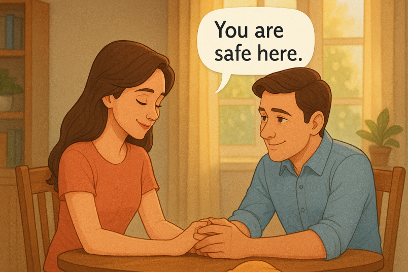 Couple being safe space for each other