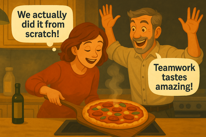 Couple having fun together