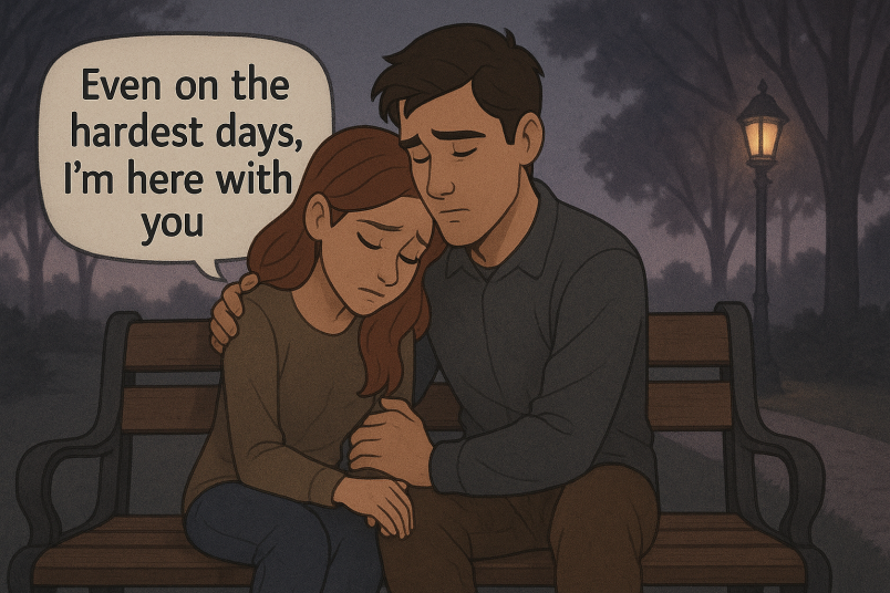 Couple reassurance word