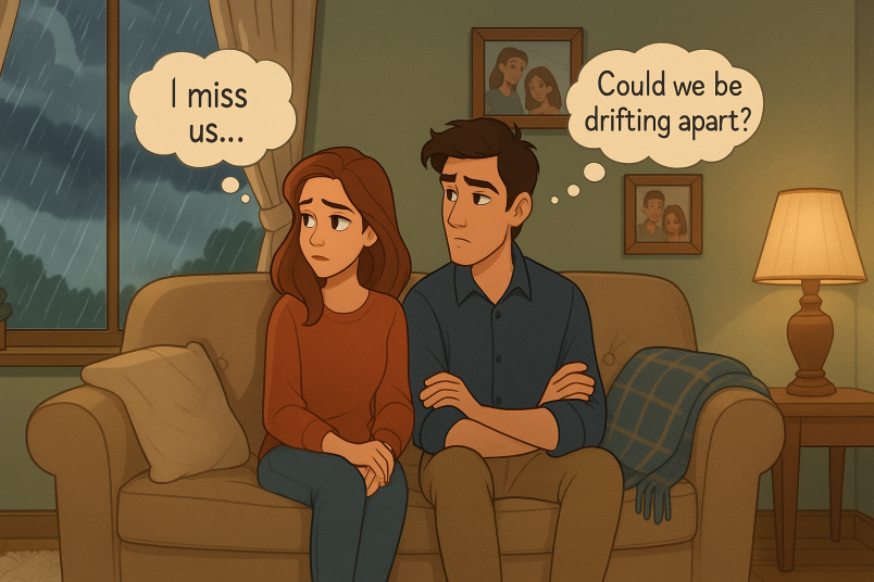 Couple unhappy and drifting apart