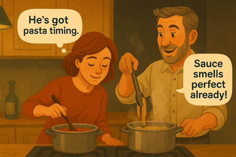 couple trying new dish