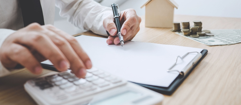 Man doing financial work