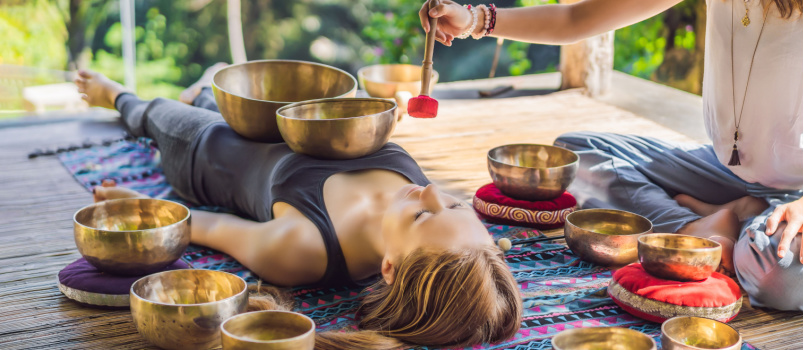 Copper singing bowl spa