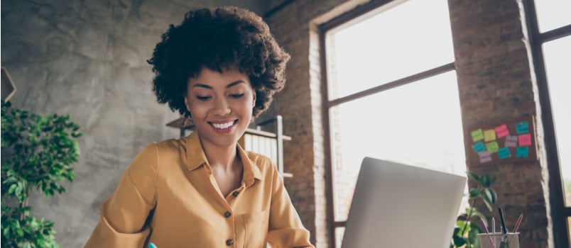 Cheerful working woman