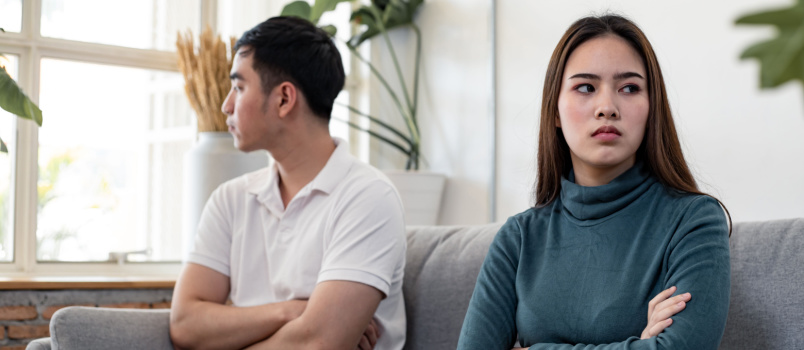 Young couple not happy in marriage