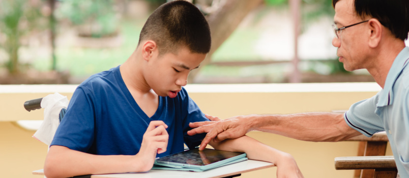 special need child on wheelchair use