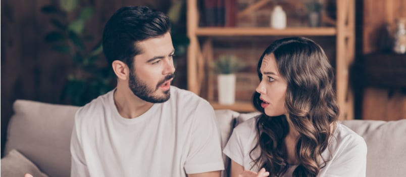 Young couple having argument 