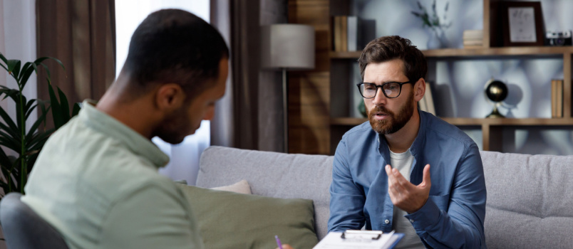 Man having counselling session