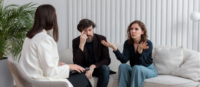 Couple having psychology session