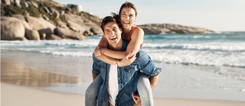 Couple having fun at beach