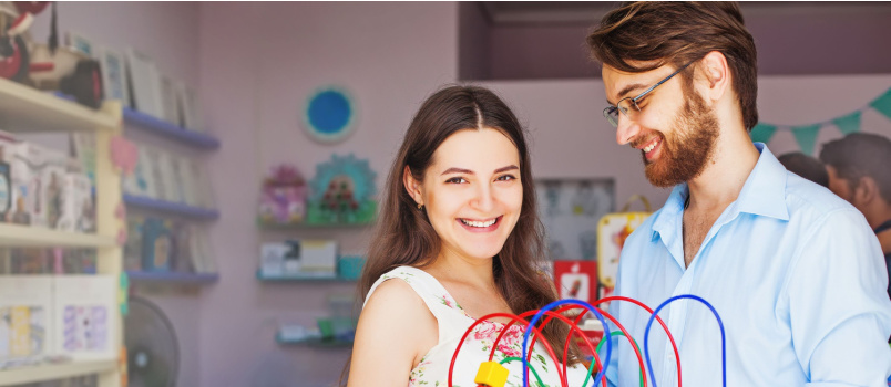 Couple buying toys