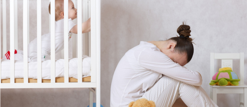 Young mother depressed