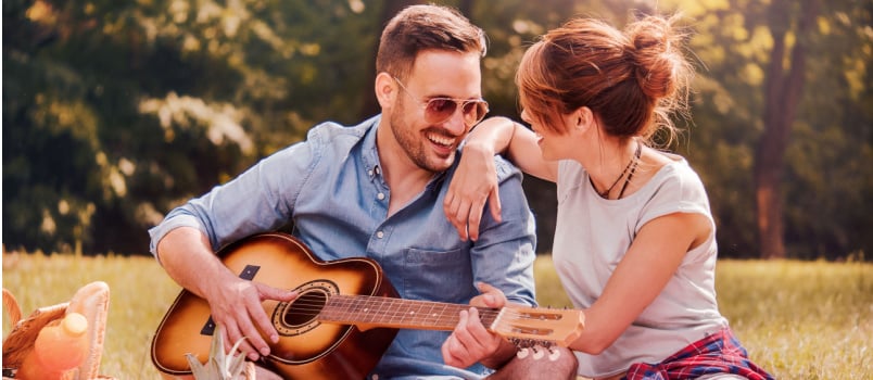 picnic time young couple having fun