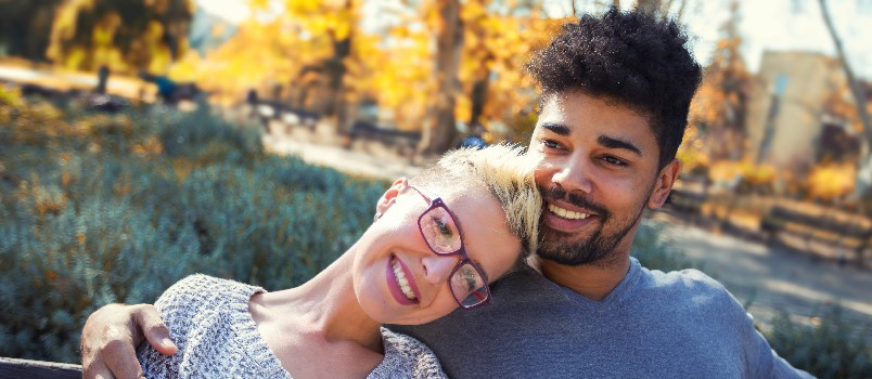 Happy romantic couple
