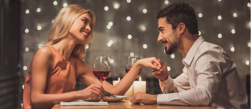 Young couple looking at each other