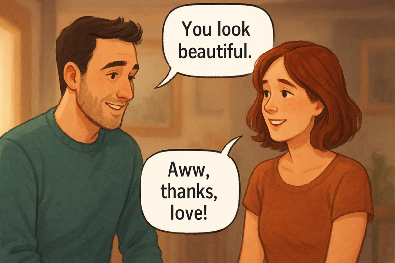 Warm compliment moment