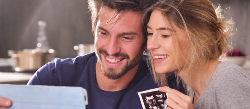 Married couple in love for video call