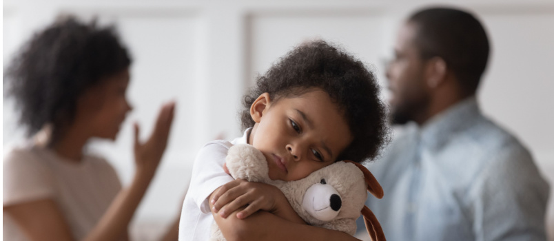 Parents fighting in front of their child