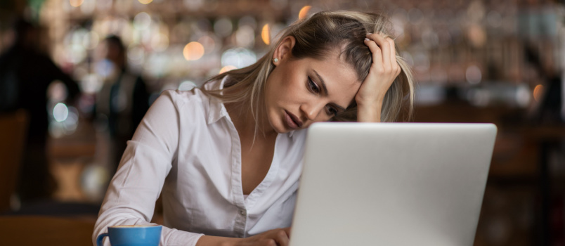Stressed business woman