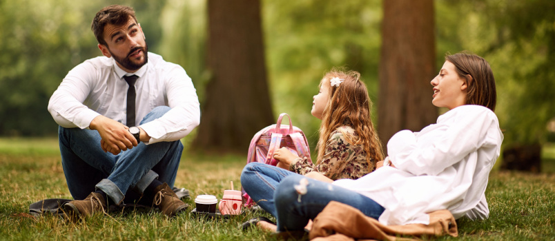 Family having fun on picnic