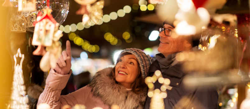 People enjoying winter holiday