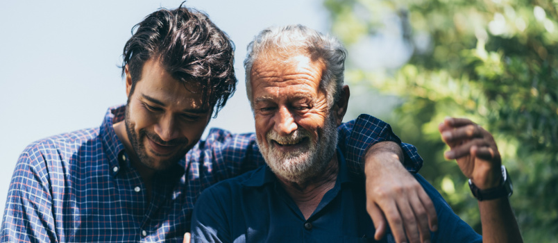 Father and son spending time together