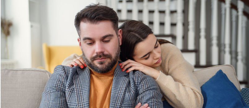 Woman apologizing frustrated woman