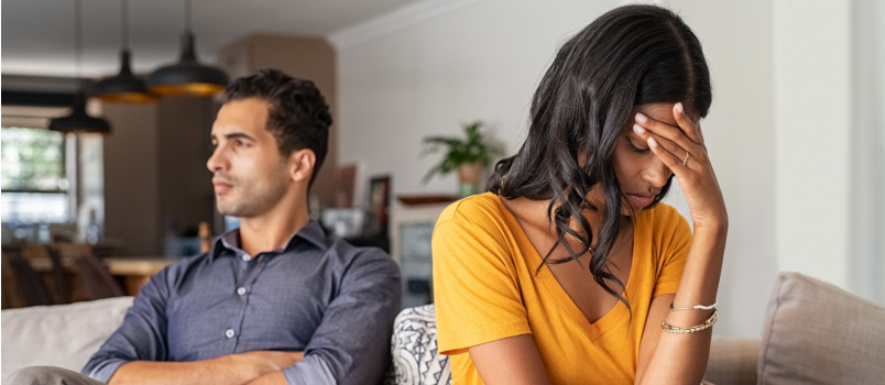 Young couple having conflicts