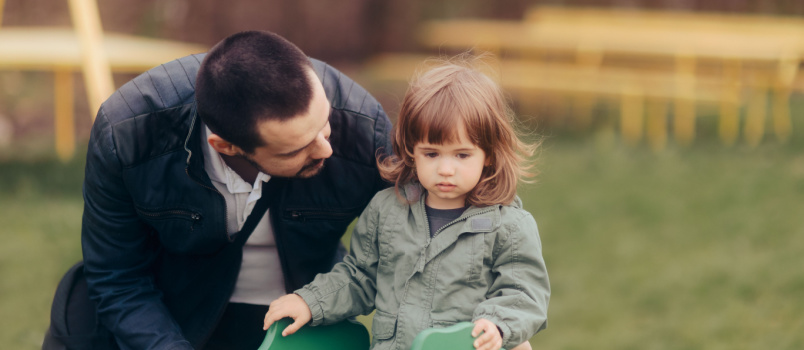 Father surprising his child