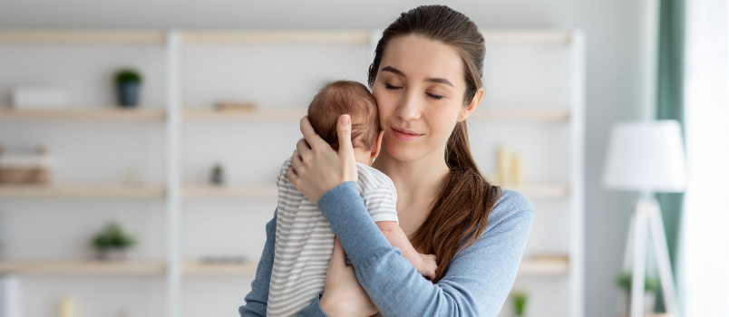 Mother loving her baby