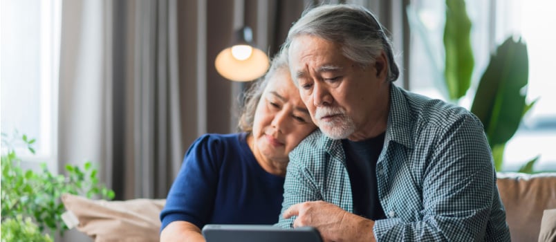 Stressed senior couple 