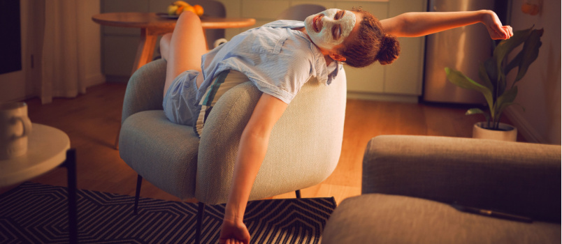Woman relaxing at home