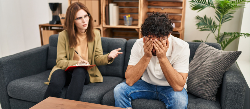 Woman taking psychology session