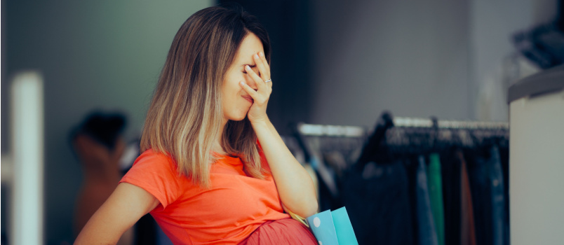 Pregnant woman on shopping