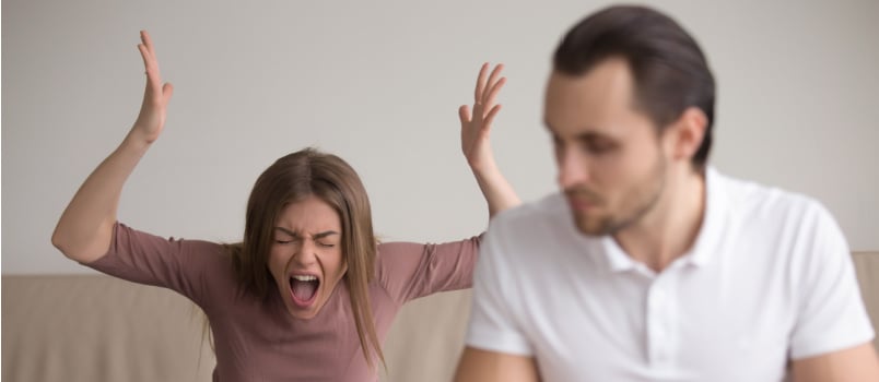 Woman yelling at boyfriend
