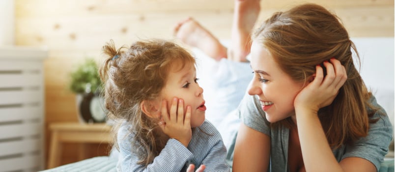 Mother daughter having fun 