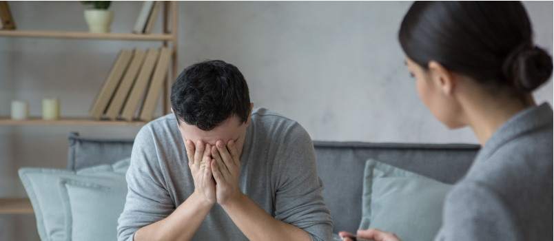 Man visiting psychologist
