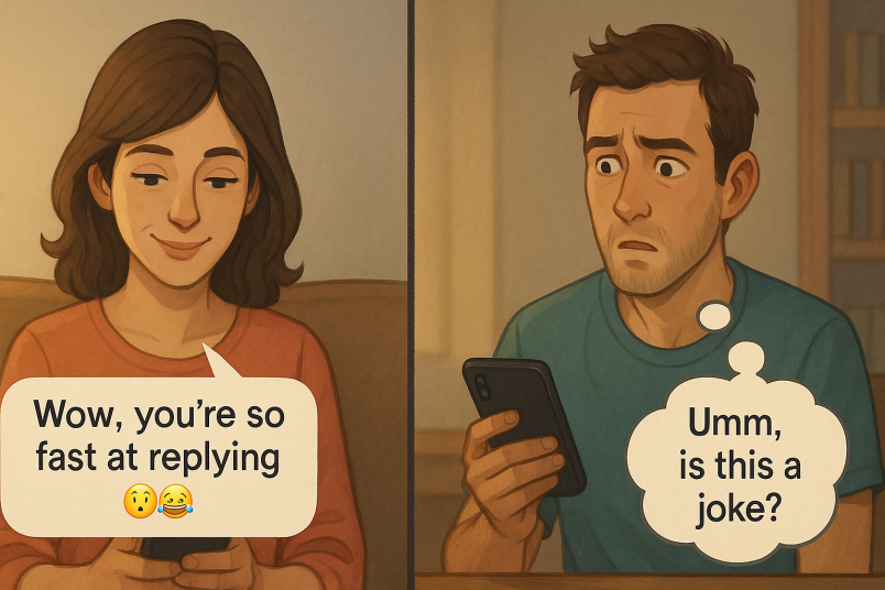 Guy assuming a joke as a sarcasm