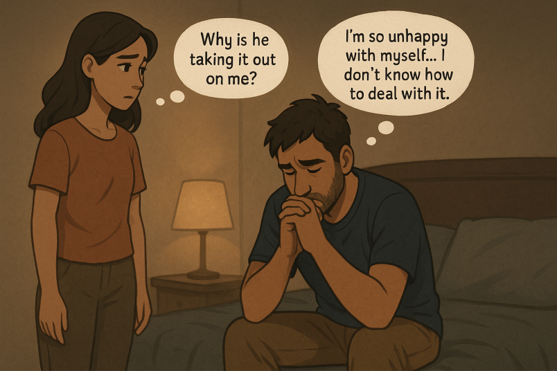 Man struggling emotionally