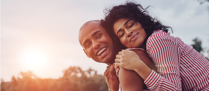 Young couple embracing each other