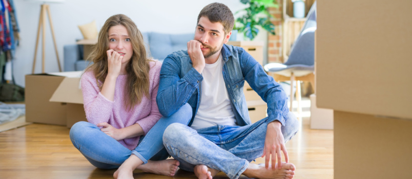 Young couple moving to new house