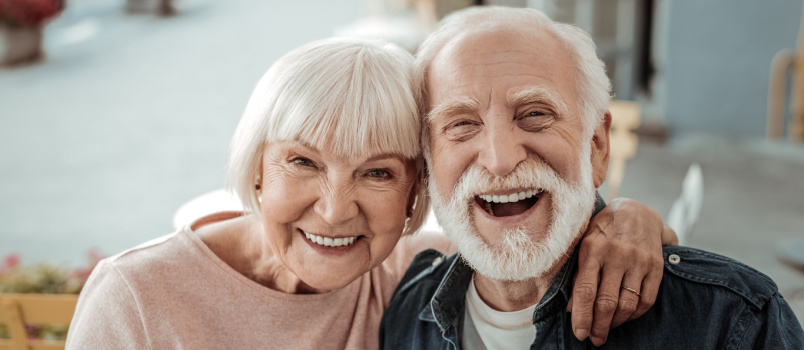 Elder couple smiling nicely
