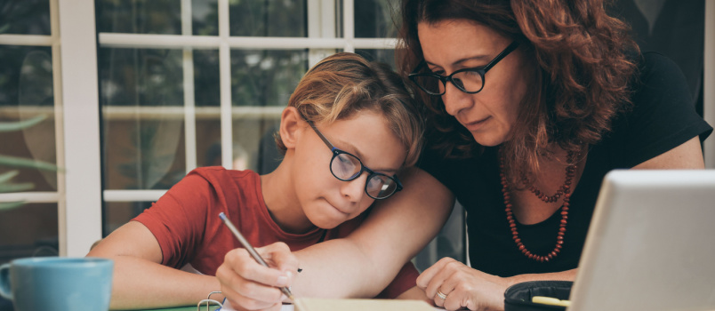 Student doing homework