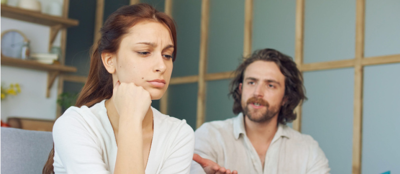 Couple siting on couch