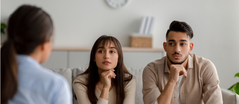 Married couple having psychotherapy session