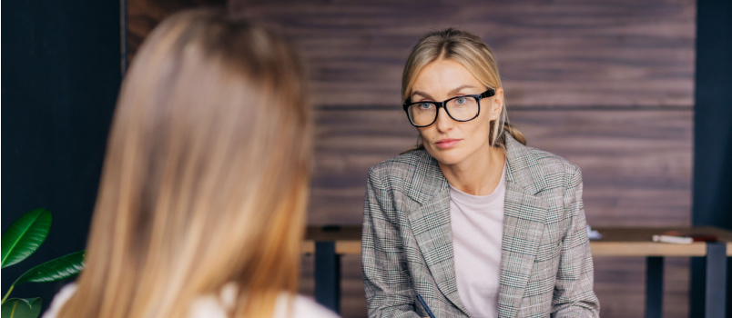 Woman having psychology session
